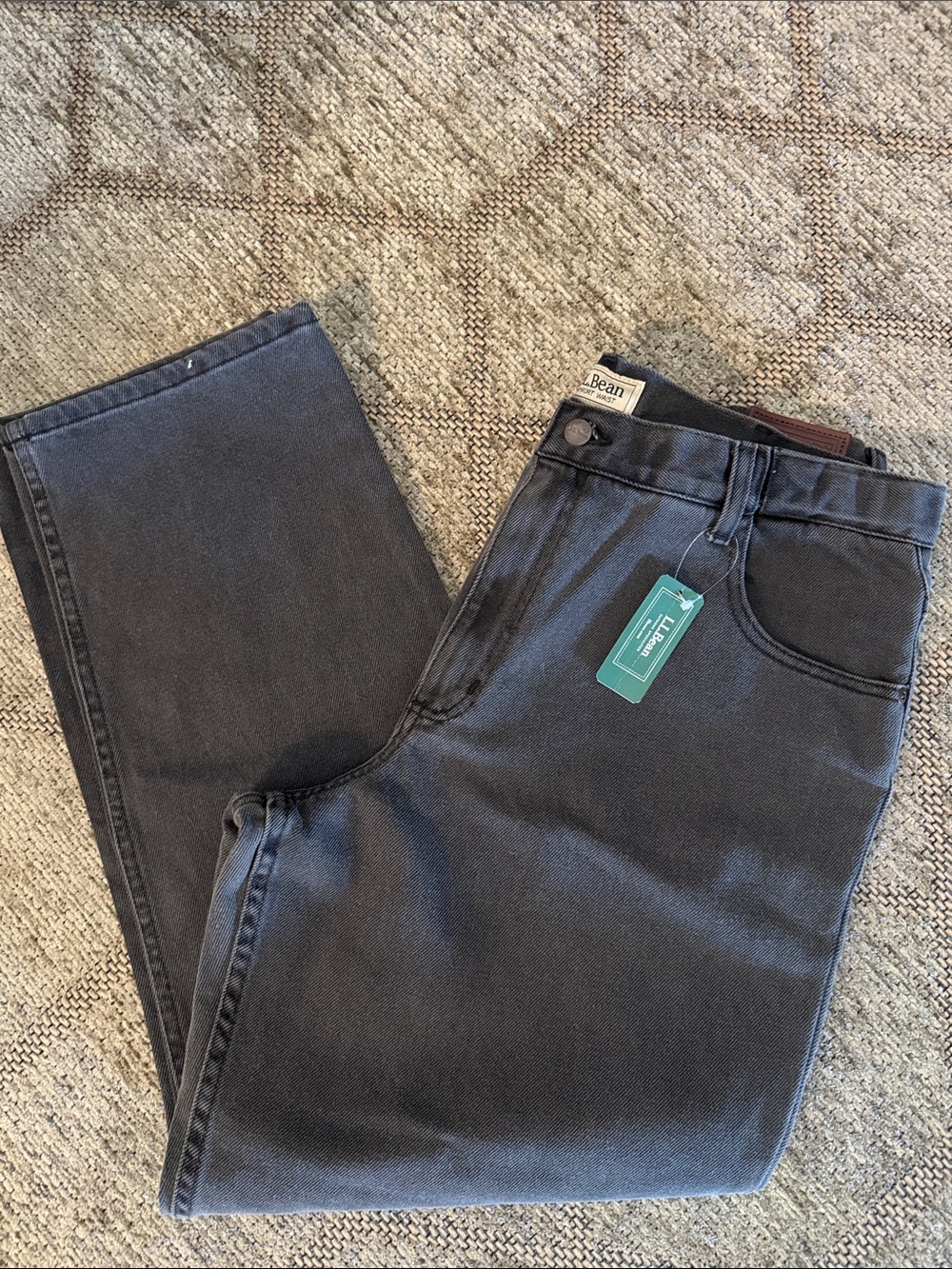 L.L.Bean Mens Comfort Waist Straight leg Jeans 35’ X 30’ Grey Wash Denim Cotton